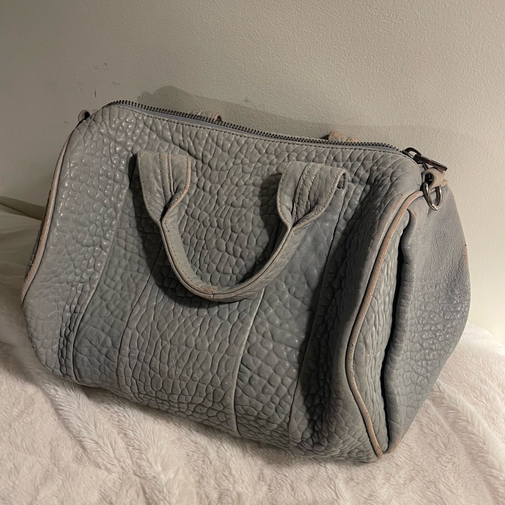 Alexander Wang Light Grey Pebbled Leather Rocco Bag